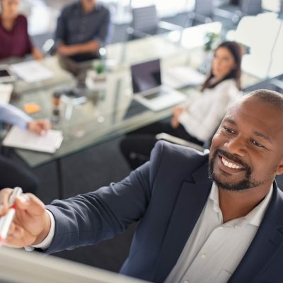 Businessman reviewing an investment